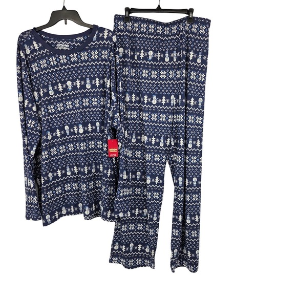 Jammies For Your Families Other - NWT Jammies For Your Families Mens Pajama Set 3XLT Tall Navy Blue Snowflakes